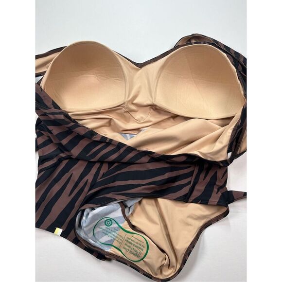 NEW Summersalt The Wrap 1 Piece Side Tie Swim Bathing Suit Zebra Plus Size 22 - Picture 11 of 13